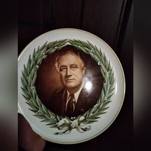 Decorative Plate with Portrait and Franklin D. Roosevelt